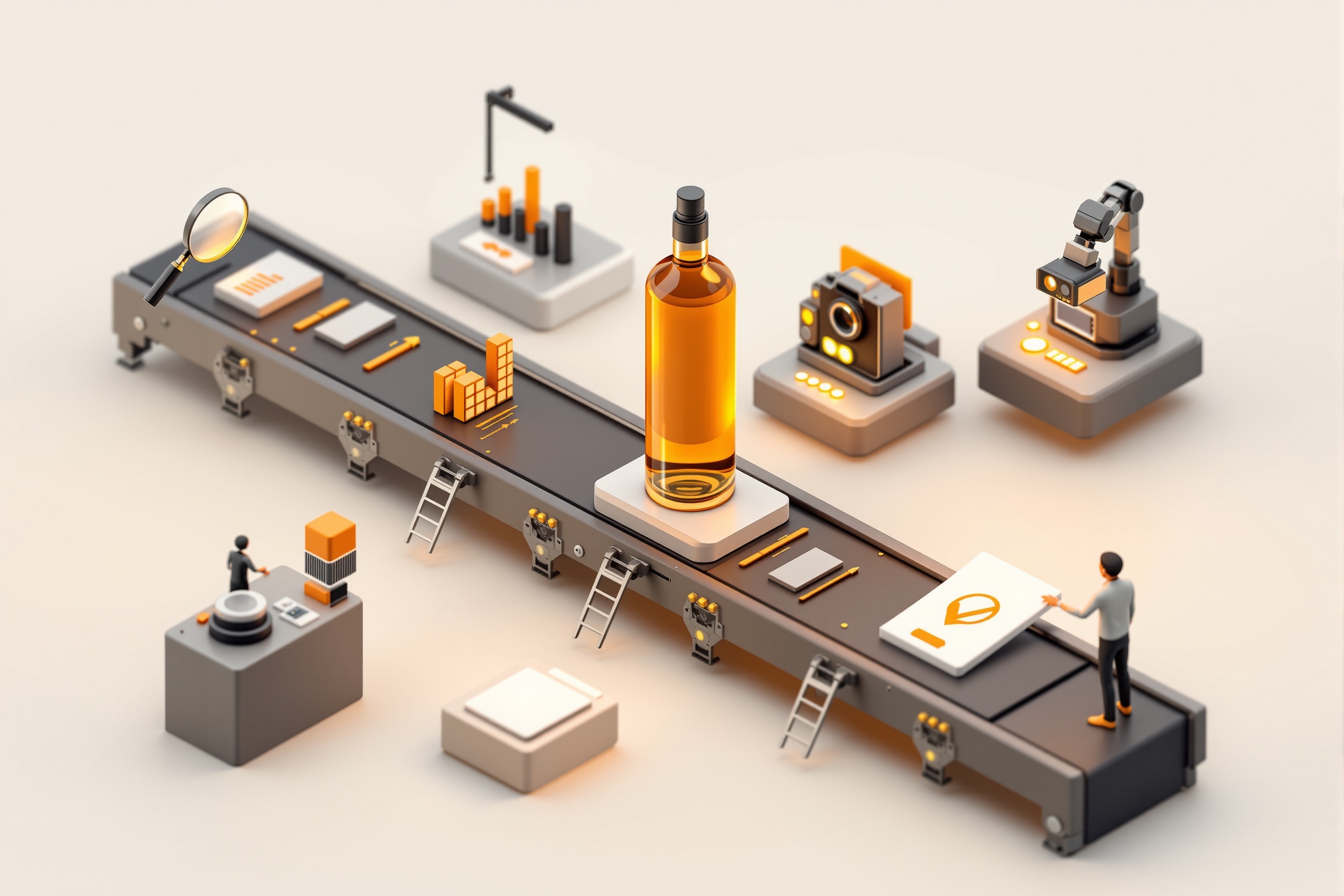 Automated Amazon listing creation pipeline — keyword research, pricing, AI product photography and an approval gate on one assembly line